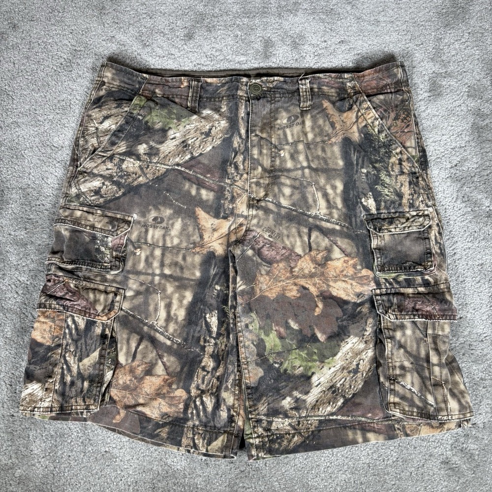 Faded Glory Cargo Shorts Mens 40 Mossy Oak Camo Cotton Baggy Heavy Skater Y2K